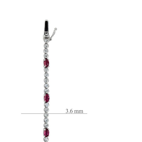 14K White Gold 3.00 Ct. tw. Ruby and Diamond Bracelet - Picture 3 of 3